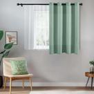 Cortina Opaca Texturizada de Lino Jinchan 140x137cm Verde
