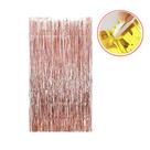 Cortina Painel De Fita Metalizada Rosa Para Janela Porta Parede Linda e Resistênte 62703