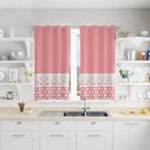 Cortina Para Cozinha Em Tecido Confeitaria Poá Rosa 130x240cm Cortina Para Cozinha Em Tecido Confeitaria Poá Rosa 130x240cm