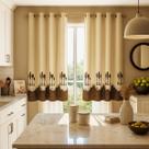 Cortina Para Cozinha Estampada Tamanho 2,20x1,30 Oferta Mimo