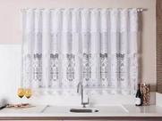 Cortina Para Cozinha Interlar 2,20x1,20 Cm Renda Arabesco Cor Branco