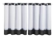 Cortina para Cozinha Varanda Área de Serviço 2.00 x 1.20 Preto Bolinha