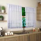 Cortina para Janela Cozinha Sala Renda com Estampa Tulipa Branca 1,30x2,60m Decoração