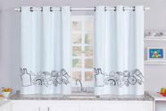 Cortina para Janela de Cozinha (Blackout Veda Luz) Estampada 2,20 X 1,30 - Branco