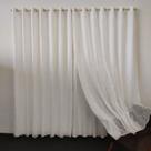 Cortina Para Janela De Voal Voil Bordado Arabescos Com Forro Microfibra Sala/quarto/copa 3,00x2,50