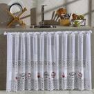 Cortina Para Pia Balcão Cozinha 2,00mx80cm Café Bule Branca