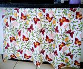 Cortina para Pia Cozinha Oxford Estampada 140x80cm Lavável e Não Precisa Passar