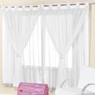 Cortina para quarto de bebê 3,00x2,80 na cor branca Juvenil