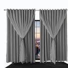 cortina para quarto e sala blecaute Bia 8,20 x 2,80 cinza