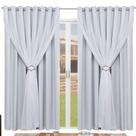 Cortina para Sala Blackout Tecido Com Voil + Presilha Ilhós Cromado 4,00m X 2,60m