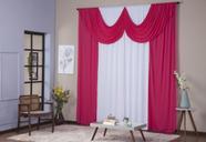 Cortina Paris 3,00 x 2,80 Decorativa com Bando Sala Quarto Porta Balcão Malha Gel Varão Simples