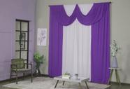 Cortina Paris 4,00 x 2,80 Decorativa com Bando Sala Quarto Porta Balcão Malha Gel Varão Simples
