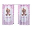 Cortina Pequena Quarto Infantil Criança Bebe Berço Americano Nacional Menina Ursa Princesa Rosa