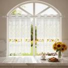 Cortina Pia com Bando Vitro Real Renda Cozinha 1,60x0,80x0,20