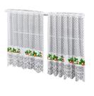 Cortina Pia Vitro Renda Cozinha Morango 1,60X0,80 Alt