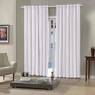 Cortina Pratika Slim Lisa 2,50m de Altura para Varão de 2,50m a 3,00m com Forro Blackout 100% Branco