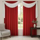Cortina Quarto E Sala 3,00 X 2,30 Vermelho Lais Com Bando