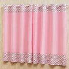 Cortina Quarto Infantil Bebe Ilhos Menina Estampada Triangulo Baby Rosa 2x1,70m