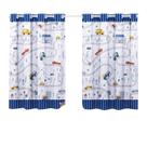 Cortina Quarto Infantil Criança Pequena Varao Simples Ilhos 2,00x1,40 Decoração Menino Carros Carrinho Azul