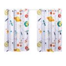 Cortina Quarto Infantil Criança Simples Basica Pequena 2,00x1,40 Menino Menina Astronauta Jupiter Branco