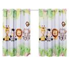 Cortina Quarto Ingfantil Decorativa Pequena 2,00x1,40 Estampada Varao Simples Bebe Menino Menina Safari Savana Verde