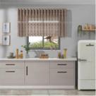 Cortina Renda 2,20m X 80cm Para Pia Ou Janela Arabesco Marrom