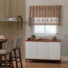 Cortina Renda 2,20m X 80cm Para Pia Ou Janela Bule Interlar Marromescuro