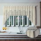 Cortina Renda Cascata 3,00 M X 1,00 Alt Arabesco Creme