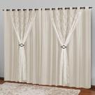 Cortina Renda com Forro Comprida 3,00X2,50 Bege Marrocos Cortina Renda com Forro Comprida 3,00X2,50 Bege Marrocos
