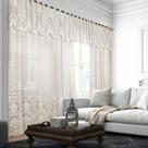 Cortina Renda Marfim Com Bando 3,50 larg x 2,20 alt Quarto Sala