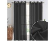 Cortina Rústica Decorativa Janela Tecido Linho 3,0X2,3 Preta