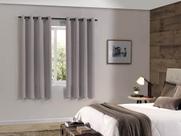 Cortina Rustica Oxford 3,60x2,50m Taupe - Bella Janela