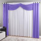 Cortina Sala 300 x 250 cm Malha com Bandô Dubai Lilas Cortina Sala 300 x 250 cm Malha com Bandô Dubai Lilas