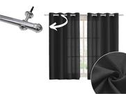 Cortina Sala 3m Com Varão 2m Incluso Kit Completo Tecido Rústico