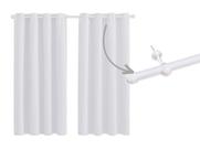 Cortina Sala Com Varão Incluso 19mm Kit Completo
