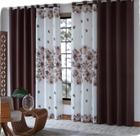 Cortina Sala Horto Combinada Chocolate 3,00x2,50m Sultan 4 Partes com 24 Ilhoses Cortina Sala Horto Combinada Chocolate 3,00x2,50m Sultan 4 Partes com 24 Ilhoses