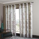 Cortina Sala Moderna Estampada 260x240 Para Varão Simples de Até 2,2 Metros