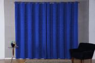 Cortina Sala Quarto Luxo Jacquard 2,80x1,70 Semi Blackout Azul