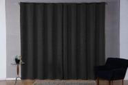 Cortina Sala Quarto Luxo Jacquard 2,80x1,70 Semi Blackout Preto