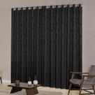 cortina sala quarto semi blackout jacquard preto 2,00x1,80
