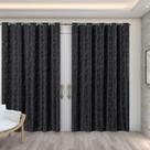 cortina sala quarto semi blackout jacquard preto 3,00x2,50