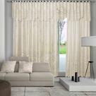 Cortina Sala Roseiral Renda 3,00 larg x 1,80 alt Marfim