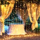 Cortina String Lights Brightown 300 LED 3m à prova d'água branca quente