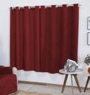 Cortina Suede 2,70m P/ Varão Até 2m Semi Blackout Vermelha