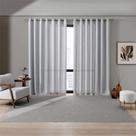 Cortina Suez Rústica Bella Janela 4,20m x 2,30m com Ilhós Tecido Decorativo Cinza