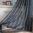 Cortina Sutuo Home Black Boho Linen 132x260 cm Borlas