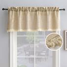 Cortina Swag Valance Beda Home Tassel Linen Texturizado Taupe