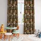 Cortina Tecido Oxford Quarto Infantil Brinquedos de Madeira - 280x220cm