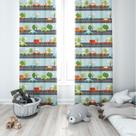 Cortina Tecido Oxford Quarto Infantil Carrinhos na Pista - 280x220cm