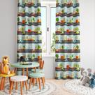 Cortina Tecido Oxford Quarto Infantil Carrinhos na Pista CI28 - 280x220cm